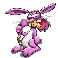 Potwornie różowy zajączek